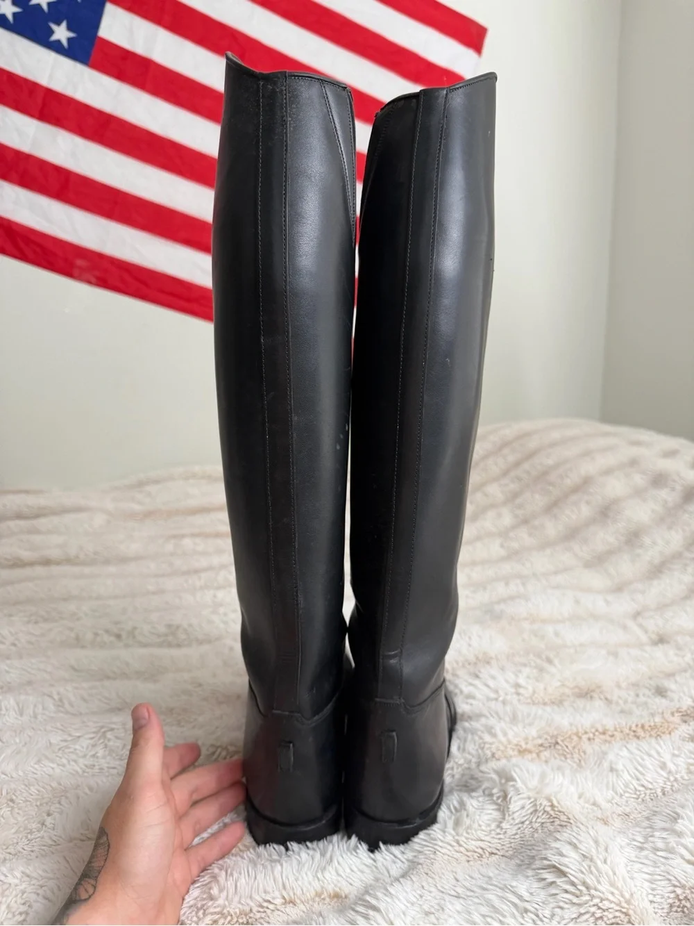 Women's Over-the-Knee Lace-Up Riding Boots - Black